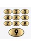 1 to 9 Ellipse Laser Black & Gold - Apartment Site -Apartment Hotel Office Door Number 10X7Cm - 4