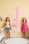 Ballerina Height Meter Girl's Room Wall Sticker Set - 3