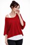 Women's Casual Set Top Knitted Viscose Undershirt Swimmer Athlete Comfortable Sports Set Red - 2