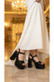 High Platform Wedge Heel Skin Buckle Summer Women's Wedge Sole Sandals Shoes - 8