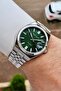 Dial Green Strap Silver Color 40 mm Men's Wristwatch - 3