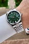 Dial Green Strap Silver Color 40 mm Men's Wristwatch