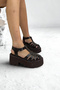 Brown Thick Sole Women's Sandals P9025 - 5