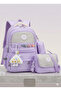 Girl's Primary School Bag Ultra Light Primary School / Middle School School 3-Piece Bag Set Pink-Lilac -Gray