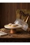 Sunumluk Natural Travertine Marble Cake Stand with Natural Legs and Glass Vase 25X2 cm - 2