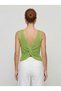Twist Knot Detailed Premium Women's Knitwear Blouse – V-Neck Knit Textured Stylish Cropped Design - 4