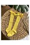 Baby Knee Socks with Yellow Ribbon - 2