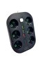 VE-22399 مقبس أسود مكون من 6 قطع بطول 1.5 متر مع 3 USB - 4