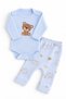 Baby Girl and Boy Teddy Bear 2-Piece Set, 2-Piece Top and Bottom Snap-On Bodysuit Set, Seasonal Newborn Outfit - 3
