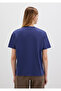 Logo Printed Navy Blue T-Shirt Loose Fit / Relaxed Fit 1613410-70498 - 5