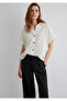 Textured Ecru Shirt Loose Fit / Loose Relaxed Cut 1210758 -70057