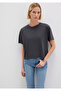 Crew Neck Anthracite Basic T-Shirt Loose Fit / Comfortable Cut 1611651-70087