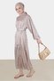 Flower Patterned Robali Satin Dress 42731 - 2
