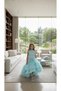 Girl's Tailed Glittery Bow Detailed Puffy Evening Dress - 3