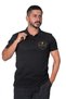Company-Specific Printed Youwear Polo Collar Combed Cotton T-Shirt Black