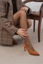 Lita Tan Color Suede Women's Stiletto Heeled Shoes - 4