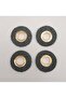 Black Genuine Leather 4-Piece Eyelet Light Gold - 2