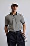 Men's Regular Fit Striped Polo Collar Knitted T-Shirt Black - 3