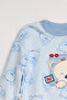 Natural Cotton Cute Teddy Bear Printed Baby Set Seasonal 2-Piece Top and Bottom Set-Blue - 6