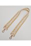 Angel Bag Accessory LED Straw Knitted Model Beige White Bag Handle Light Gold Metal - 3