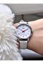 Minimal Elegant Thin Case Numeral Women Leather Cord Wrist Watch - 2