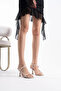 Woman's beige high heeled sandal tr02my01e - 3