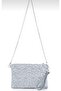 Chain Detailed Starry Women's Portfolio Hand and Shoulder Bag in Silvery Silver