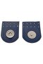 Angel Bag Accessory, Genuine Leather, Single Stitch, Magnetic Snap Closure, Navy Blue, Silver Metallic. - 2