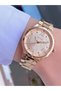Women's Gold Rose Steel Case Round Dial Analog Wrist Watch - Elegant and Stylish Design, Waterproof