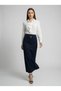 Apsen Women's Navy Blue Seasonal Long Pencil Skirt with Bow Detail 2108-95 - 8