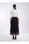 Apsen Women's Black Polka Dot Lined Chiffon Long Length Woven Skirt 2201-95 - 4