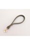 Black Real Leather Light Gold Loop Zipper Head - 2