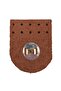 Real Leather Single-Planting Magnet Snap Fastener Tan Color Light Gold Metallic - 3