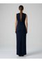 Apsen Women's Navy Blue Seasonal Long Pencil Skirt with Bow Detail 2108-95 - 2