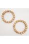 12 cm Wooden Beaded Bracelet Model Light Wooden Color Double Handle - 2