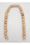 70 Cm Wooden Beaded Handle Light Gold Metal - 2