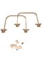 Angel Bag Accessory 9X9 cm Light Gold Color Screwed Metal Bag Handle - 5