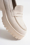 Women's Daily Beige Suede Loafer Shoes Tr10Ms02D - 6