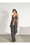 Halter Neck Strap Patterned Jumpsuit - 2