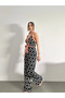 Halter Neck Strap Patterned Jumpsuit - 4