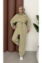 Buckle Detailed Women's Top and Bottom Mina Set Green - 6