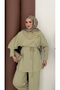 Buckle Detailed Women's Top and Bottom Mina Set Green - 7