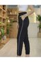 Women's Mink Color Waist and Ankle Elastic Detailed Side Single Stripe Striped Double Pocket Drawstring Pants 3564 - 5