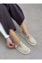 Beige Suede (Olivia) Women's Loafer with Buckle Detail - 3