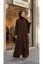 Asymmetrical Cut Piece Asel Suit - Bitter Brown - 3
