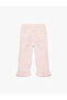Cotton Loose-Fit Denim Trousers with Ruffle Detail - 4