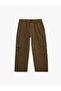 Cotton Straight Fit Jean Cargo Pants with Lace-Up Waist and Pockets - 3