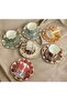 Sunflower 6-Piece Porcelain Hand-Painted Coffee Cup Set - 2