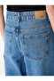Cotton High Waist Distressed Wide Leg Denim Trousers - Wide Leg Jeans - 3