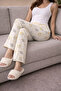 100% Cotton Knitted Elastic Waist Printed Patterned Stylish and Comfortable Women's Tracksuit Pajamas Single Bottom - 4